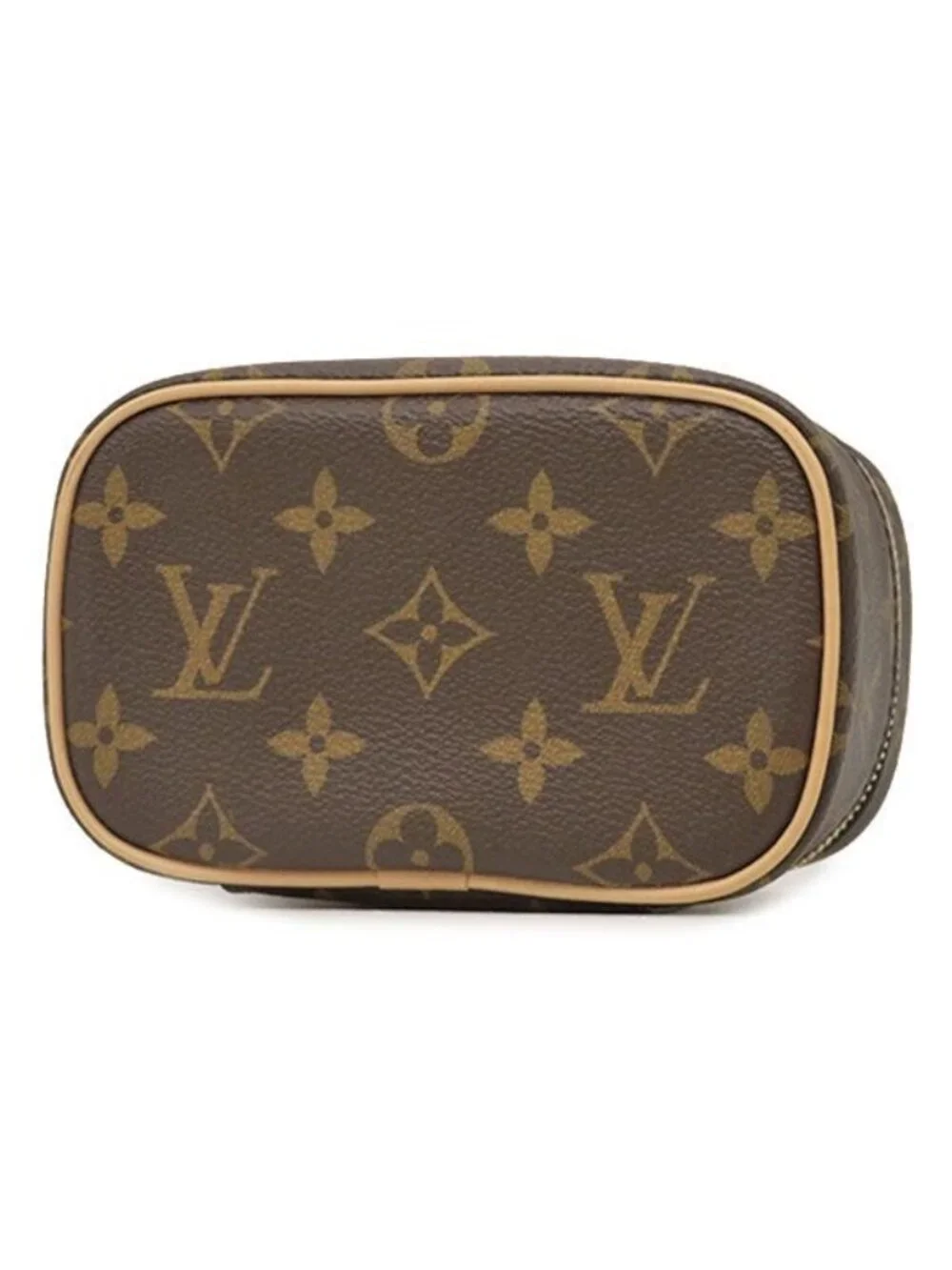 Louis Vuitton Pouch Nice Nano Monogram Canvas Gold Brown Vanity Makeup